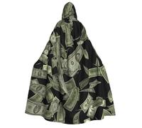 Yyoretp Cape à capuche unisexe pour adulte, motif signe dollar et argent, pour Halloween, cosplay, costume de vampire de la mort