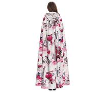 Yyoretp Cape longue à capuche imprimée Paris Tour Eiffel France pour adulte Cosplay Halloween Carnaval Costumes Sorcière Capes