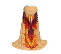 Yyoretp Cape longue à capuche imprimée Phoenix pour enfants avec costume de carnaval, Halloween, cosplay