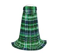 Yyoretp Cape longue à capuche pour enfants avec imprimé tartan écossais bleu et vert pour carnaval, Halloween, cosplay