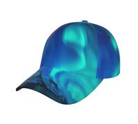 Yyoretp Casquette de baseball unisexe vintage avec imprimé aurores boréales, profil bas, non structuré, délavé, réglable, noir