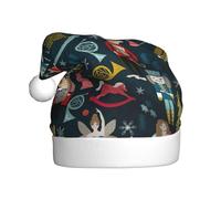 Yyoretp Chapeau de Noël pour femme avec imprimé de danse de ballet Casse-noisette pour adulte Chapeau de Père Noël unisexe en velours pour fête festive