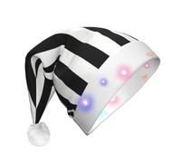 Yyoretp Chapeaux de Noël lumineux à LED avec rayures noires et blanches | Chapeaux de Noël lumineux à DEL pour adultes pour Nouvel An, fête, Noël, cosplay, scène, spectacle, décorations de vacances