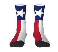 Yyoretp Chaussettes mi-longues colorées pour adulte avec imprimé drapeau de l'État du Texas avec homme et femme pour un usage quotidien, décontracté, sport, 2 Noir-2, Taille unique