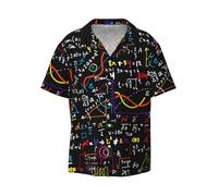 Yyoretp Chemise d'été à manches courtes pour homme Imprimé Formule mathématique hawaïenne Chemise décontractée Chemise de plage, Noir , XL