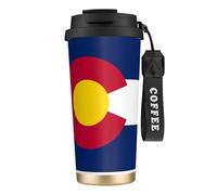 Yyoretp Colorado State Flag Print Tasse à café isotherme étanche en acier inoxydable pour voyage, 532 ml
