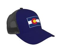 Yyoretp Colorado State Flag Print Trucker Hat Mesh Ball Baseball Cap for Women Men Summer Adjustable Classic Dad Hat Black