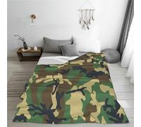 Yyoretp Couverture en flanelle micro polaire ultra douce à imprimé camouflage militaire vert pour lit, canapé, salon, voyage, toutes saisons