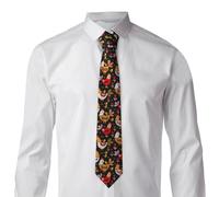 Yyoretp Cravate de costume en soie pour homme avec imprimé coq et poules pour le travail, mariage, fête