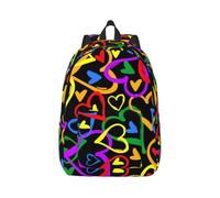 Yyoretp Gay Pride Sac à dos tendance en toile avec impression arc-en-ciel, Noir , S, Décontracté