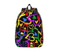 Yyoretp Gay Pride Sac à dos tendance en toile avec imprimé arc-en-ciel, sac à dos de sport léger et décontracté, Noir , S, Décontracté