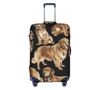 Yyoretp Golden Retrievers Housse de bagage élastique avec fermeture éclair pour valise de 45,7 à 81,3 cm., blanc, L