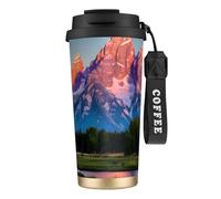 Yyoretp Grand Teton - Tasse à café isotherme étanche en acier inoxydable, motif parc national, 532 ml