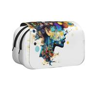 Yyoretp Grande capacité - Trousse de rangement multifonction - Intelligence artificielle - Imprimé cerveau - Pour maquillage et bureau