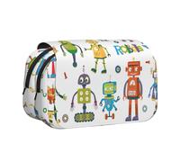 Yyoretp Grande capacité - Trousse de rangement multifonction - Motif robots de dessin animé - Pour maquillage et bureau