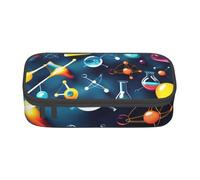 Yyoretp Grande trousse à crayons avec impression abstraite, science, chimie, grande trousse à crayons pour fournitures de bureau., Noir , Taille unique, Poche de rangement