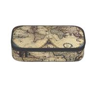 Yyoretp Grande trousse à crayons avec imprimé carte du monde antique et globe, grande trousse à crayons, trousse à crayons pour fournitures de bureau., Noir , Taille unique, Poche de rangement