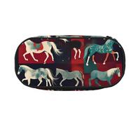 Yyoretp Grande trousse à crayons avec imprimé de chevaux - Grande capacité - Pour fournitures de bureau