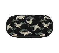 Yyoretp Grande trousse à crayons avec imprimé grue japonaise et pin - Grande capacité - Pour fournitures de bureau