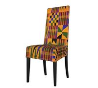 Yyoretp Housse de protection amovible pour chaise de salle à manger avec motif ethnique africain, élastique et extensible.