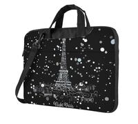 Yyoretp Housse pour ordinateur portable de 13 à 16" Motif Tour Eiffel de Paris nocturne, Noir , 14 inch