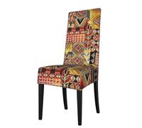 Yyoretp Housses de protection amovibles en textile africain pour chaise de salle à manger - Imprimé patchwork - Élastique - Protection de chaise extensible.