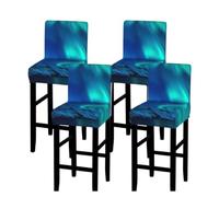 Yyoretp Housses de tabouret de bar extensibles et lavables avec dossier Motif aurores boréales