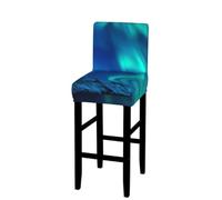 Yyoretp Housses de tabouret de bar extensibles et lavables avec dossier Motif aurores boréales