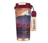 Yyoretp Japan Mount Fuji - Tasse à café isotherme étanche en acier inoxydable avec motif paysage - 532 ml