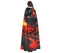 Yyoretp Kilauea Robe à capuche pour adulte Imprimé volcans Carnaval Cosplay Noël Halloween