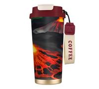 Yyoretp Kilauea - Tasse à café isotherme étanche en acier inoxydable, motif volcanos, 532 ml