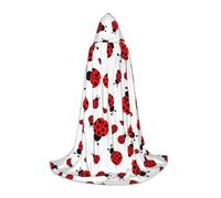 Yyoretp Longue cape à capuche imprimée coccinelle pour enfants avec costume de carnaval, Halloween, cosplay
