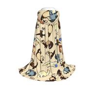 Yyoretp Longue cape à capuche pour enfants avec imprimé furet poilu pour carnaval, Halloween, cosplay