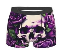 Yyoretp Lot de 2 boxers en microfibre pour homme Motif tête de mort Violet, Noir , L