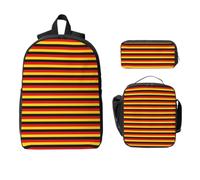 Yyoretp Lot de 3 sacs à dos, boîte à déjeuner et trousse à crayons avec imprimé drapeau allemand
