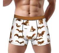Yyoretp Lot de caleçons boxeurs pour homme avec imprimé écureuil mignon, respirant, élastique, Noir , M