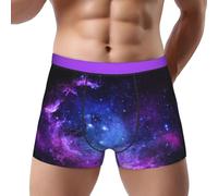 Yyoretp Lot de caleçons boxeurs pour homme Motif univers galaxie étoile spatiale Cool Respirant et élastique., Noir , 3XL