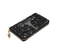 Yyoretp Night Paris Tour Eiffel Portefeuille en cuir de qualité supérieure avec fermeture éclair pour homme et femme avec blocage RFID