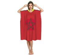Yyoretp Poncho de surf imprimé drapeau du Maroc Serviette à langer Peignoir à capuche en tissu éponge à séchage rapide