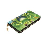 Yyoretp Portefeuille en cuir de qualité supérieure avec fermeture éclair sur le pourtour pour homme et femme, couverture de carnet de chèques avec blocage RFID