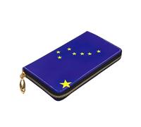 Yyoretp Portefeuille en cuir de qualité supérieure avec fermeture éclair sur le pourtour pour homme et femme, couverture de carnet de chèques avec blocage RFID