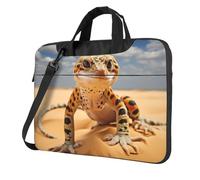 Yyoretp Sac à bandoulière pour ordinateur portable de 13 à 16" Motif léopard sable, Noir , 14 inch