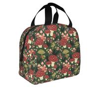 Yyoretp Sac à bento isolé avec motif champignons lumineux, sac à déjeuner résistant à l'eau en aluminium épais