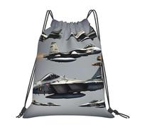 Yyoretp Sac à dos avec cordon de serrage imprimé avions de chasse pour le sport, la gym, la plage, la danse, le yoga, pour homme et femme