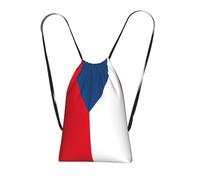 Yyoretp Sac à dos avec cordon de serrage imprimé drapeau de la République tchèque, sac de rangement pour le sport, la plage, la natation, la gym, les voyages.