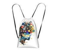 Yyoretp Sac à dos avec cordon de serrage imprimé intelligence artificielle pour le sport, la plage, la natation, la gym, les voyages.