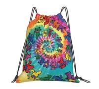 Yyoretp Sac à dos avec cordon de serrage imprimé ours dansant, sac à dos de sport, sac de plage, sac de danse, yoga pour femme et homme