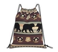 Yyoretp Sac à dos avec cordon de serrage imprimé ours pour sport, gym, plage, danse, yoga, pour homme et femme