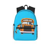 Yyoretp Sac à dos décontracté pour ordinateur portable, imprimé bus scolaire, sac à dos classique pour voyage, travail, sac à livres léger