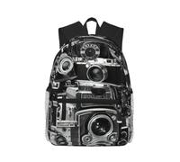 Yyoretp Sac à dos décontracté pour ordinateur portable rétro cool avec impression d'appareil photo, sac à dos classique pour voyage, travail, sac à livres léger